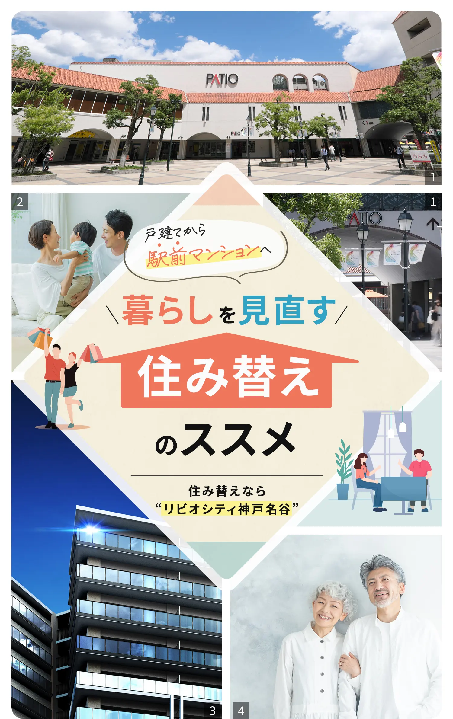 戸建てから駅前マンションへ暮らしを見直す住み替えのススメ。住み替えならリビオシティ神戸名谷