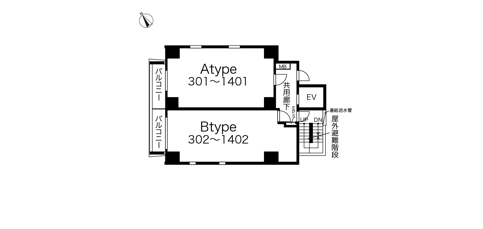 3〜14階平面図