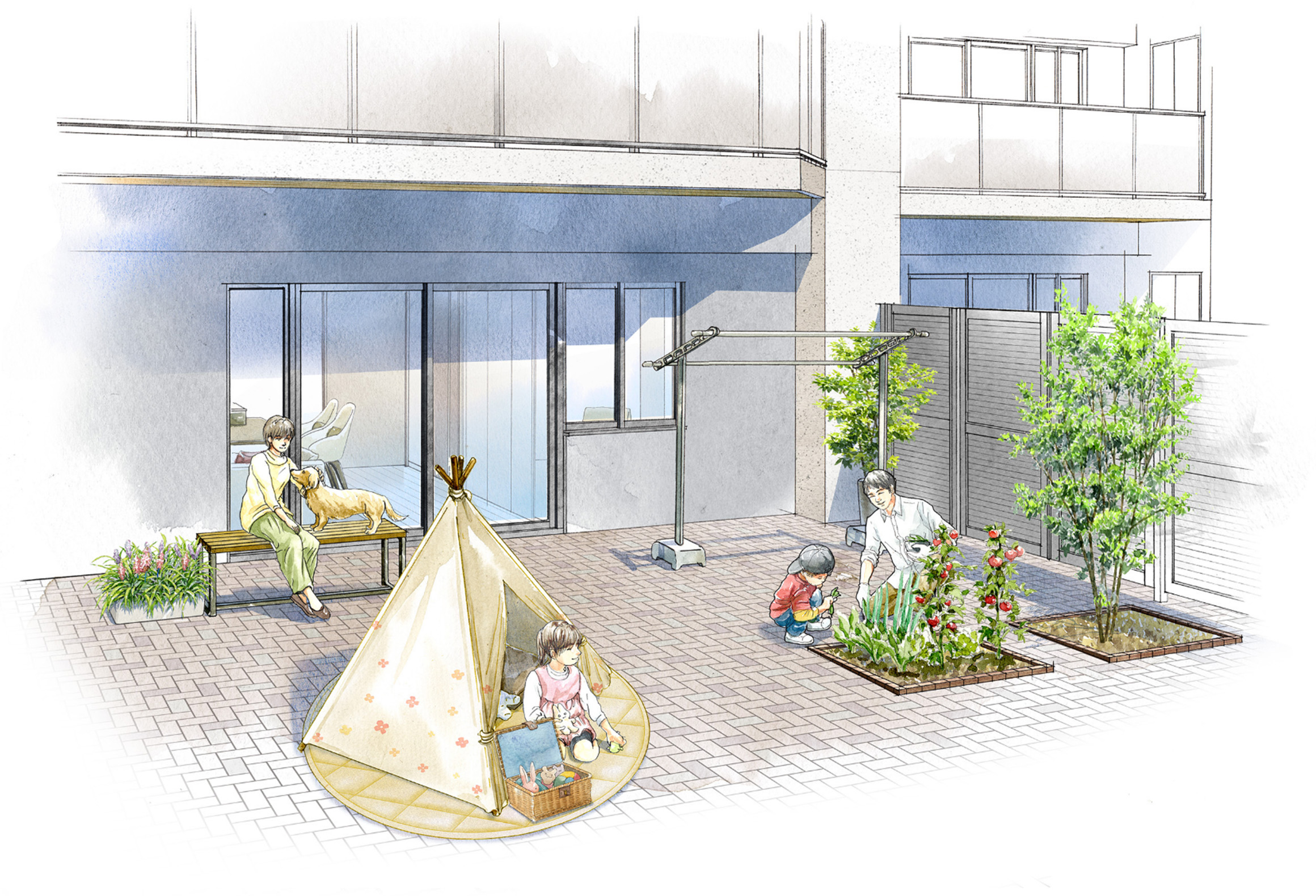 専用テラスイラスト(Itタイプ)