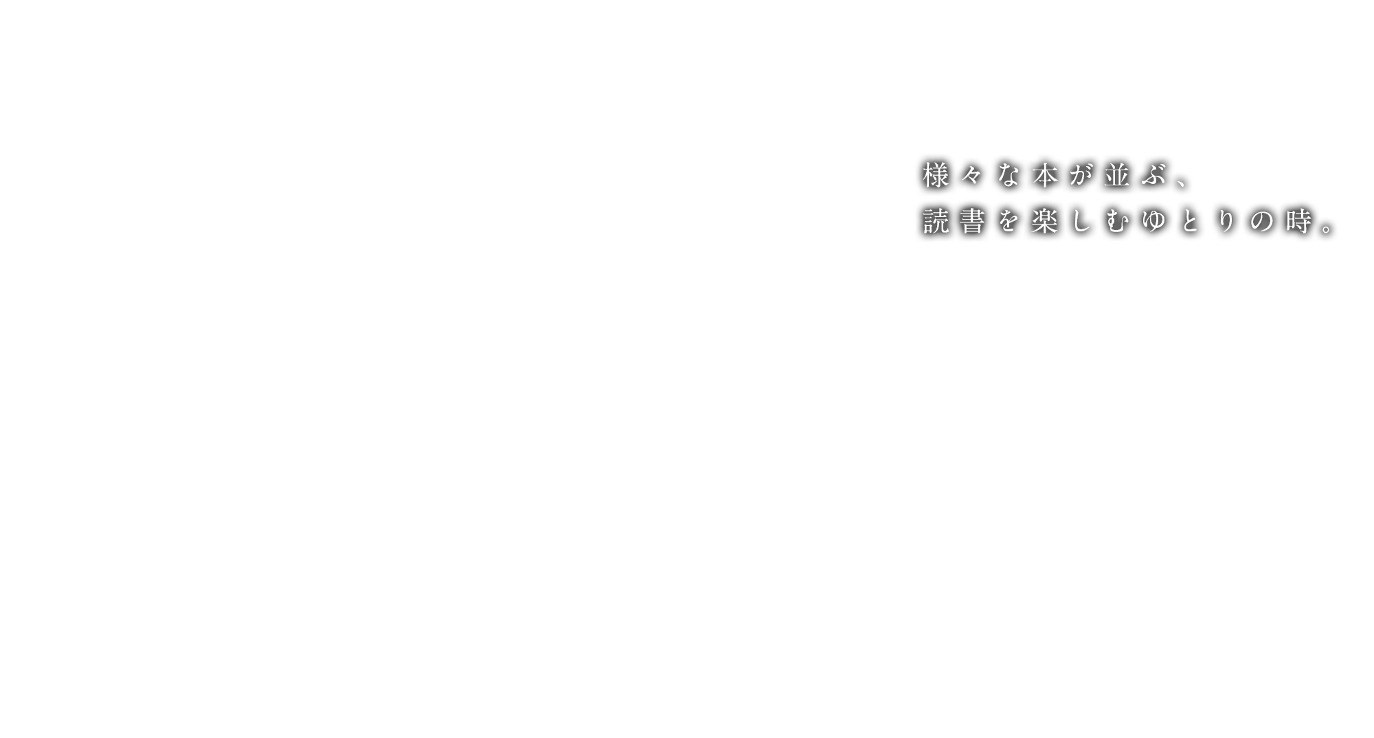 様々な本が並ぶ、読書を楽しむゆとりの時。